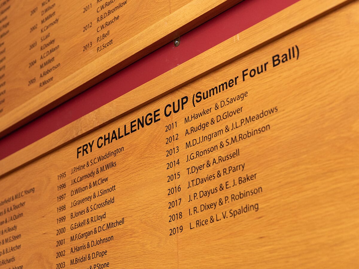 Lettering for an honours board