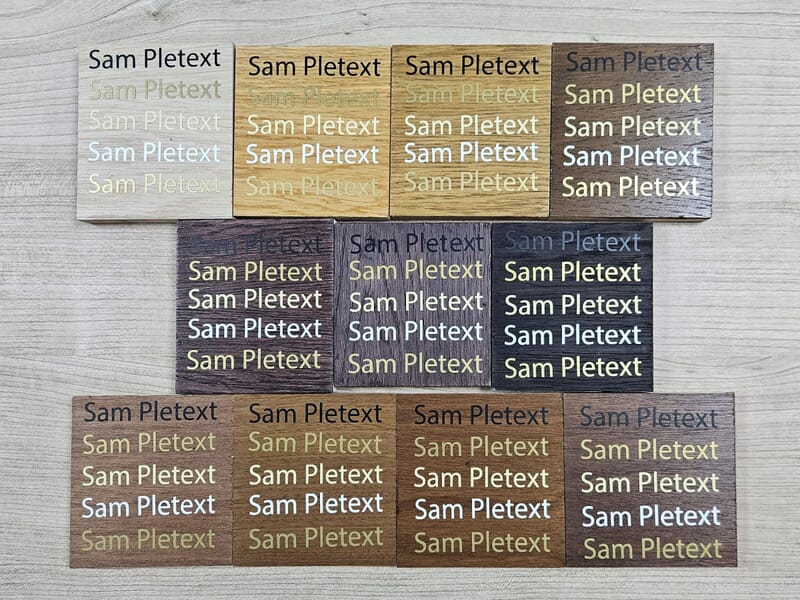 Honours Board Text on Different Wood Colours