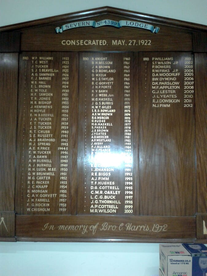 Honours Board with Gold Lettering