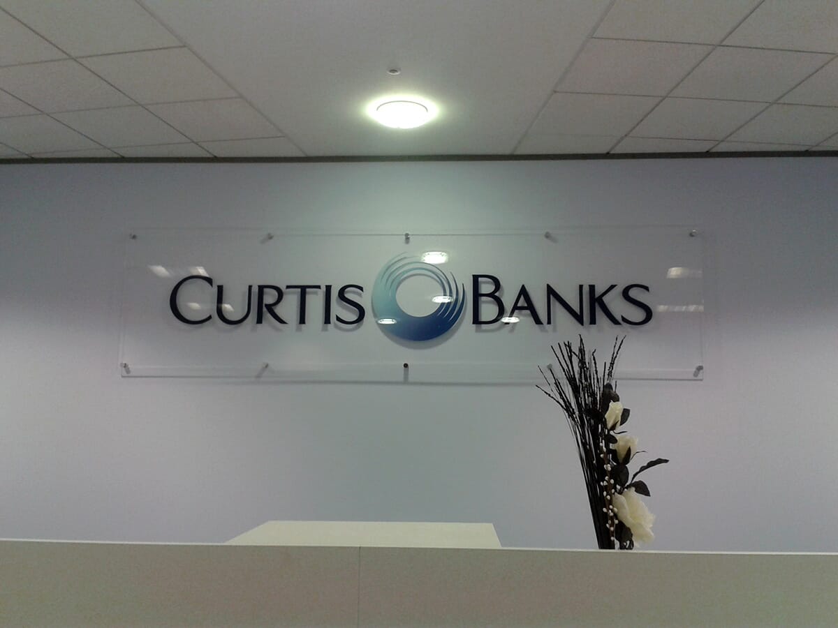 Acrylic Sign by Office Front Desk