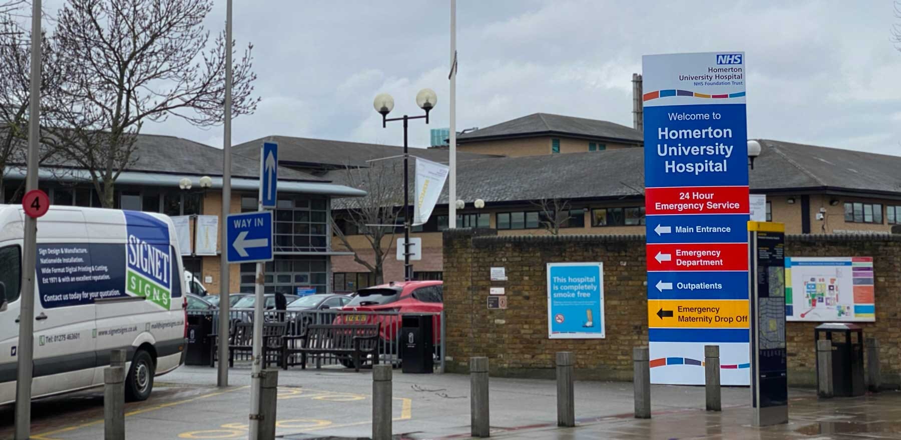 Totem Sign for Homerton University Hospital