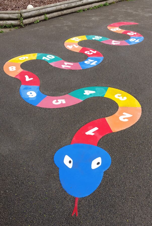 A snake playground marking for a school A snake playground marking for a school
