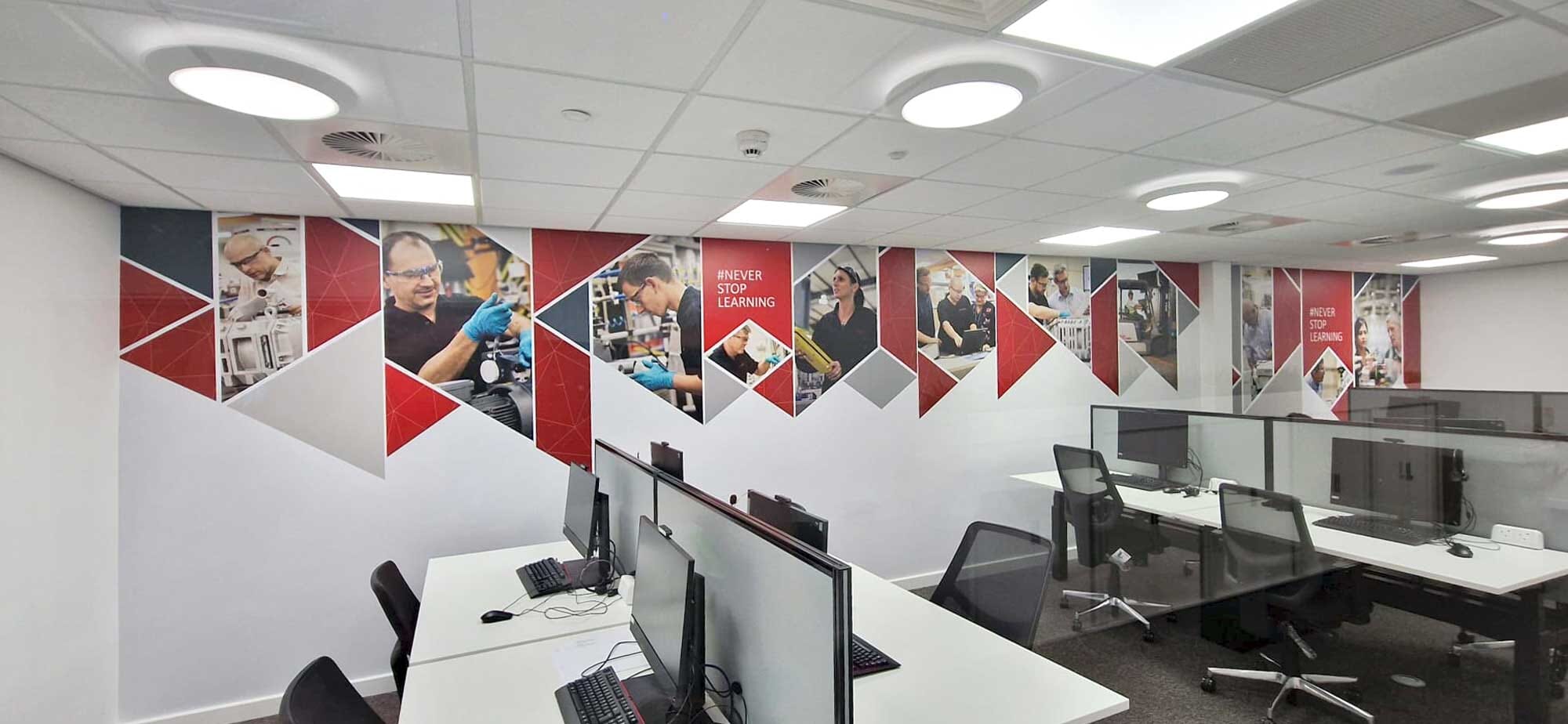 A digitally printed wall mural
