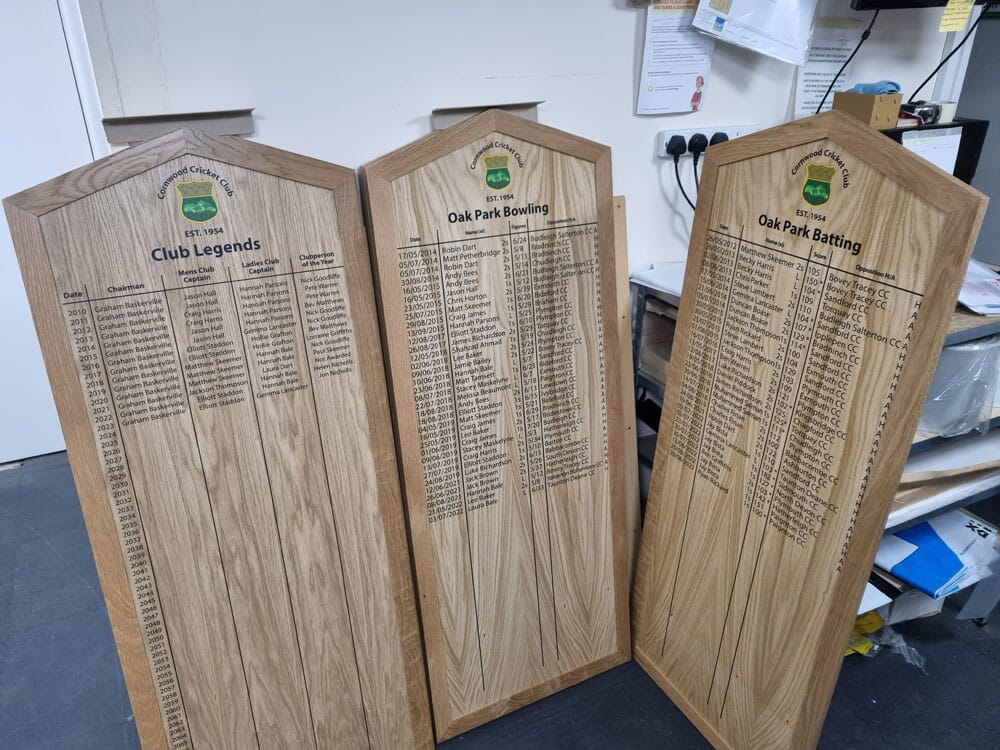 Cricket Club Honours Boards