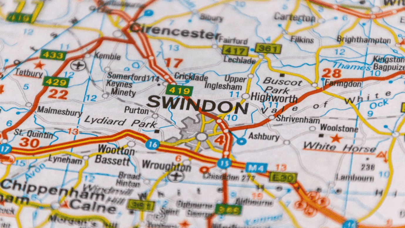 Map of Swindon